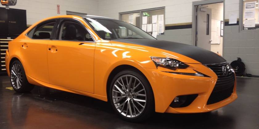 Оклеенный Lexus в рыжую пленку