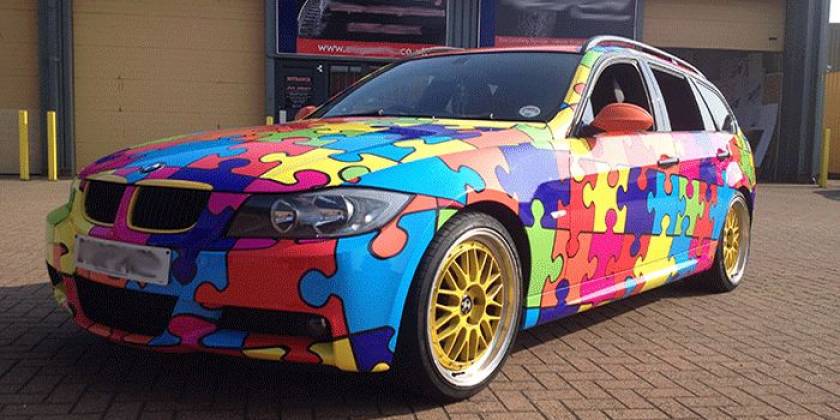 Разноцветный тюнинг пленкой