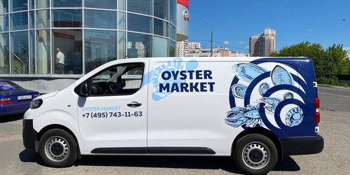 Брендирование фургона доставки морепродуктов Oyster Market
