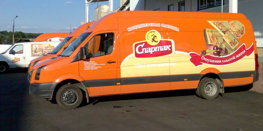 Брендирование транспорта кондитерских изделий