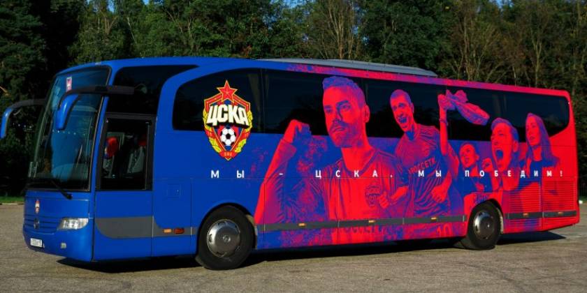 Брендирование транспорта спортивных клубов клубный автобус