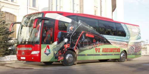 Брендирование транспорта спортивных клубов автобус в пленке