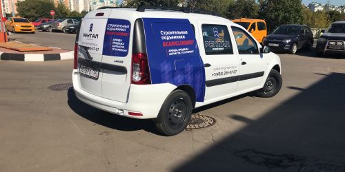 Временное брендирование Lada Largus для Рентал Инжиниринг
