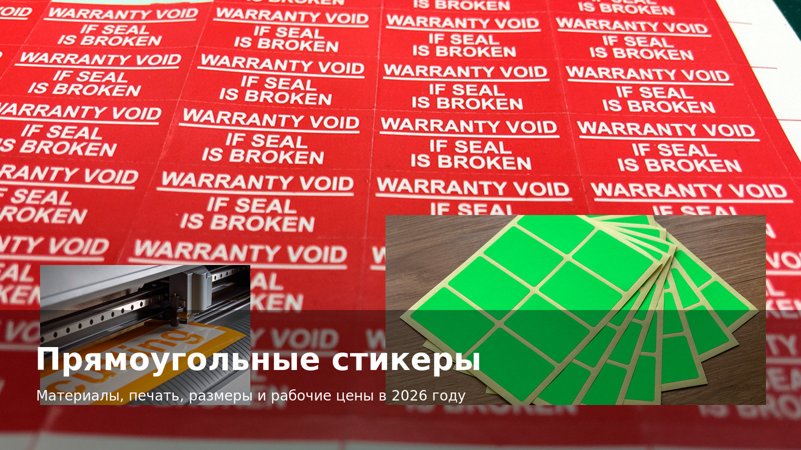 Прямоугольные стикеры для упаковки, маркировки и брендинга