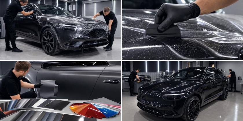 Образцы виниловой плёнки для оклейки автомобиля