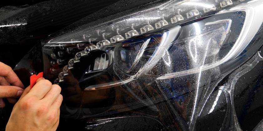 Оклейка фар пленкой в Москве