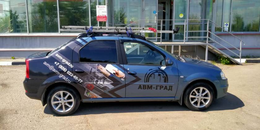 Брендированный автомобиль компании систем безопасности и охраны