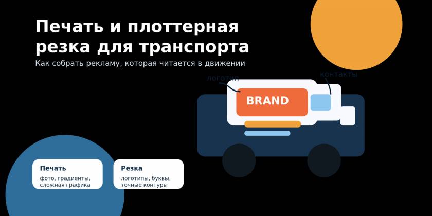 Печать и плоттерная резка для рекламы на транспорте Печать и плоттерная резка для рекламы на транспорте