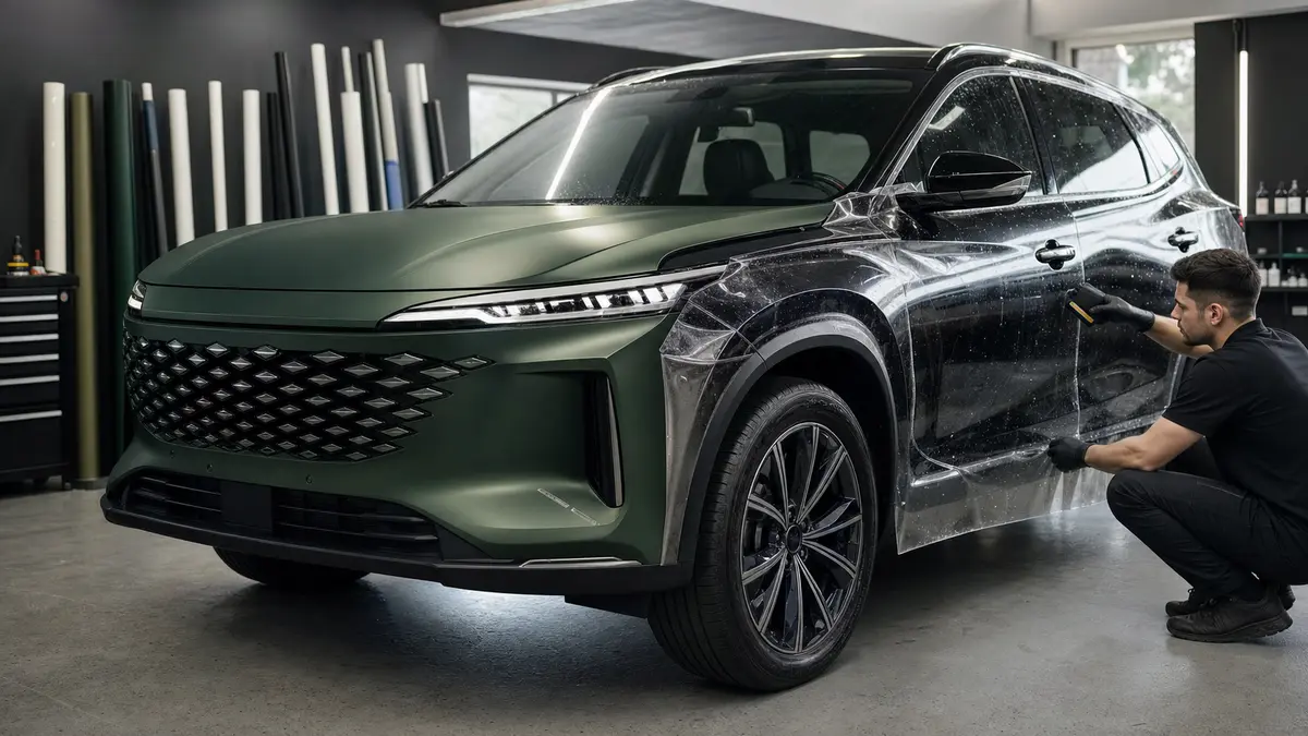 Exeed в студии оклейки с выбором между винилом и полиуретановой пленкой