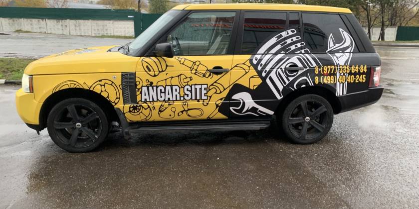 Оклейка Range Rover Vogue для «Ангар Авто»