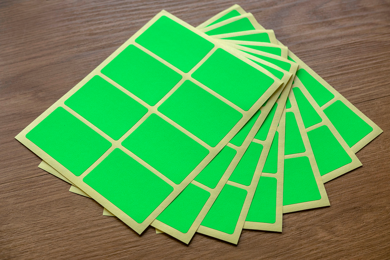 Прямоугольный стикер зеленый