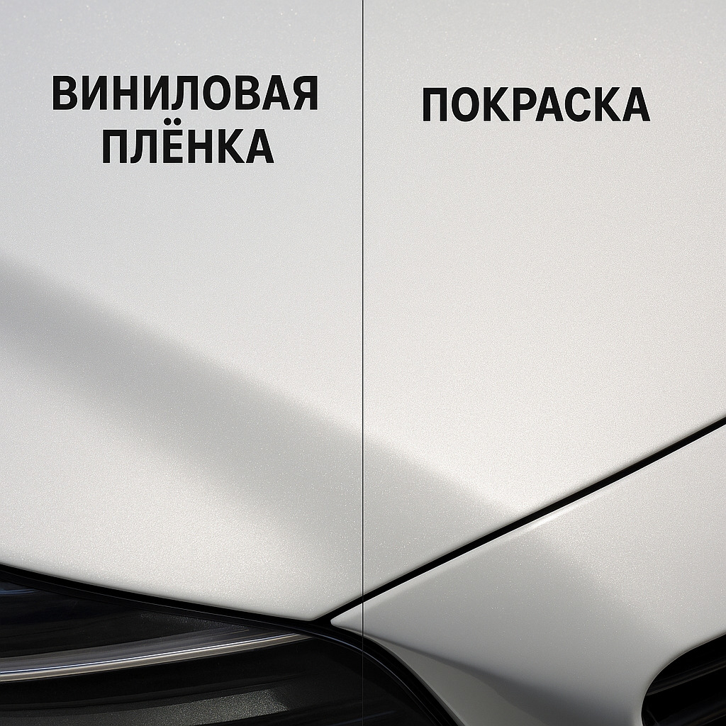Сравнение перламутровой пленки и покраски