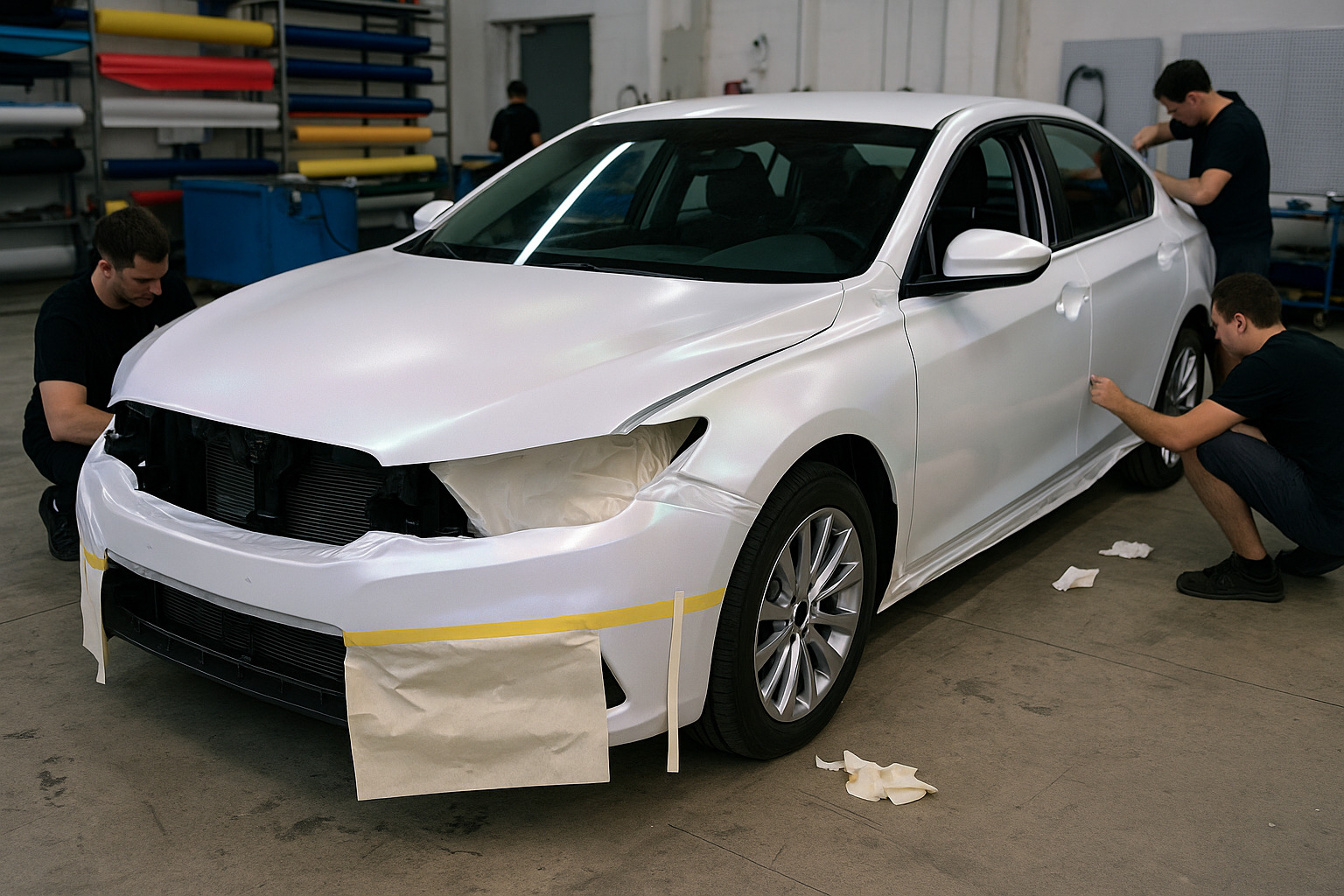 Этапы оклейки перлмаутровой пленкой