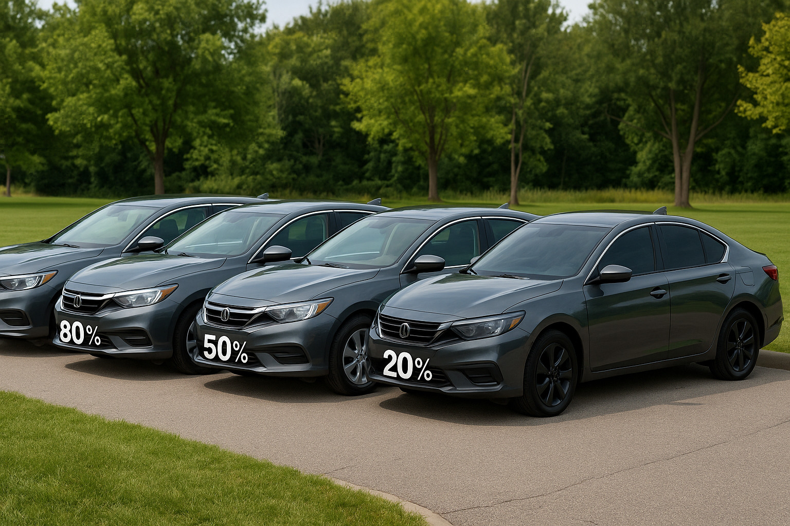 Вид процентов тонировки на авто