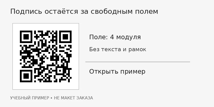 Учебная схема свободного поля QR-кода без текста и рамки