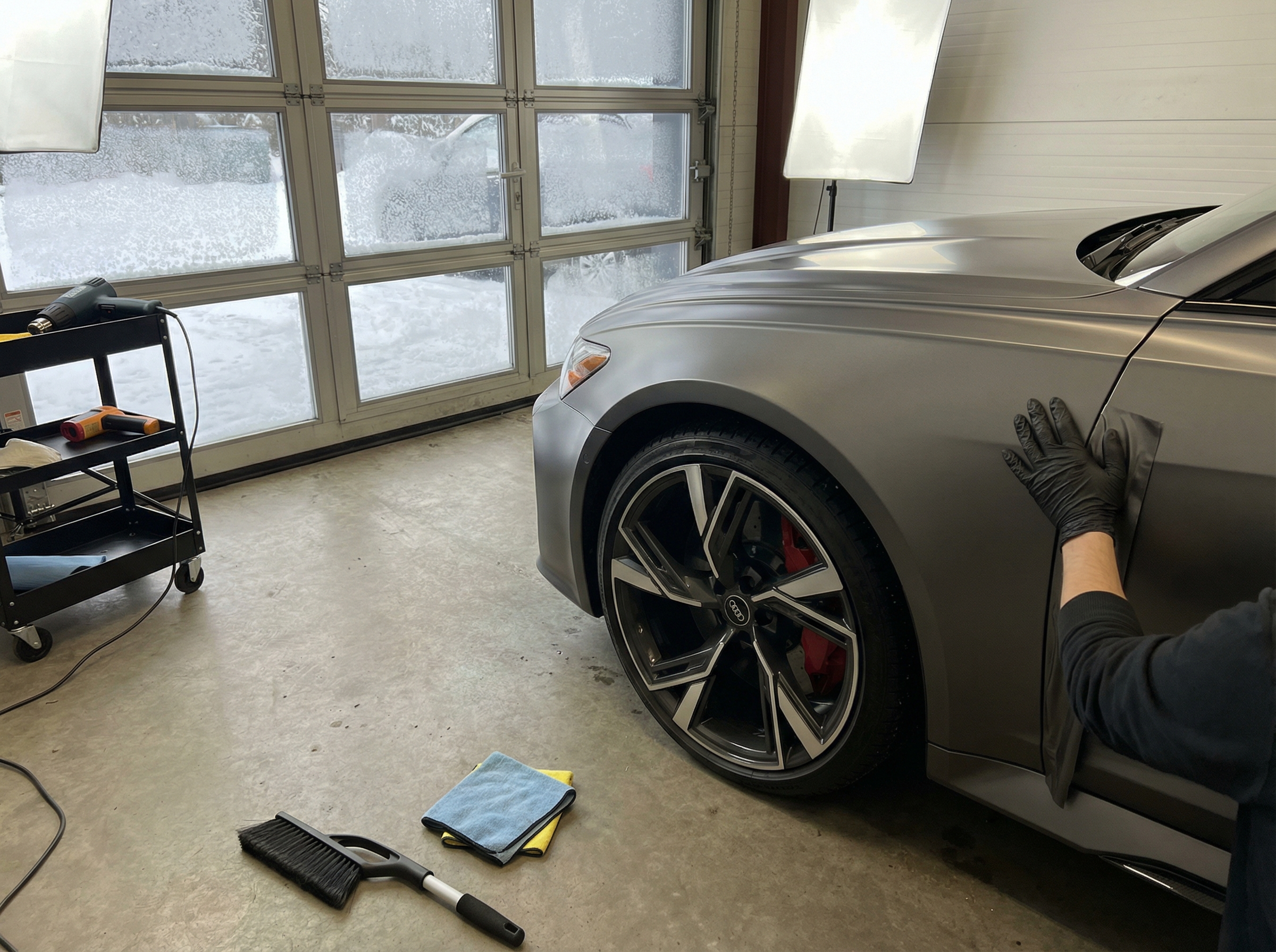 Эксплуатация винила зимой. Машина чиста в пленке стоит в теплом гараже