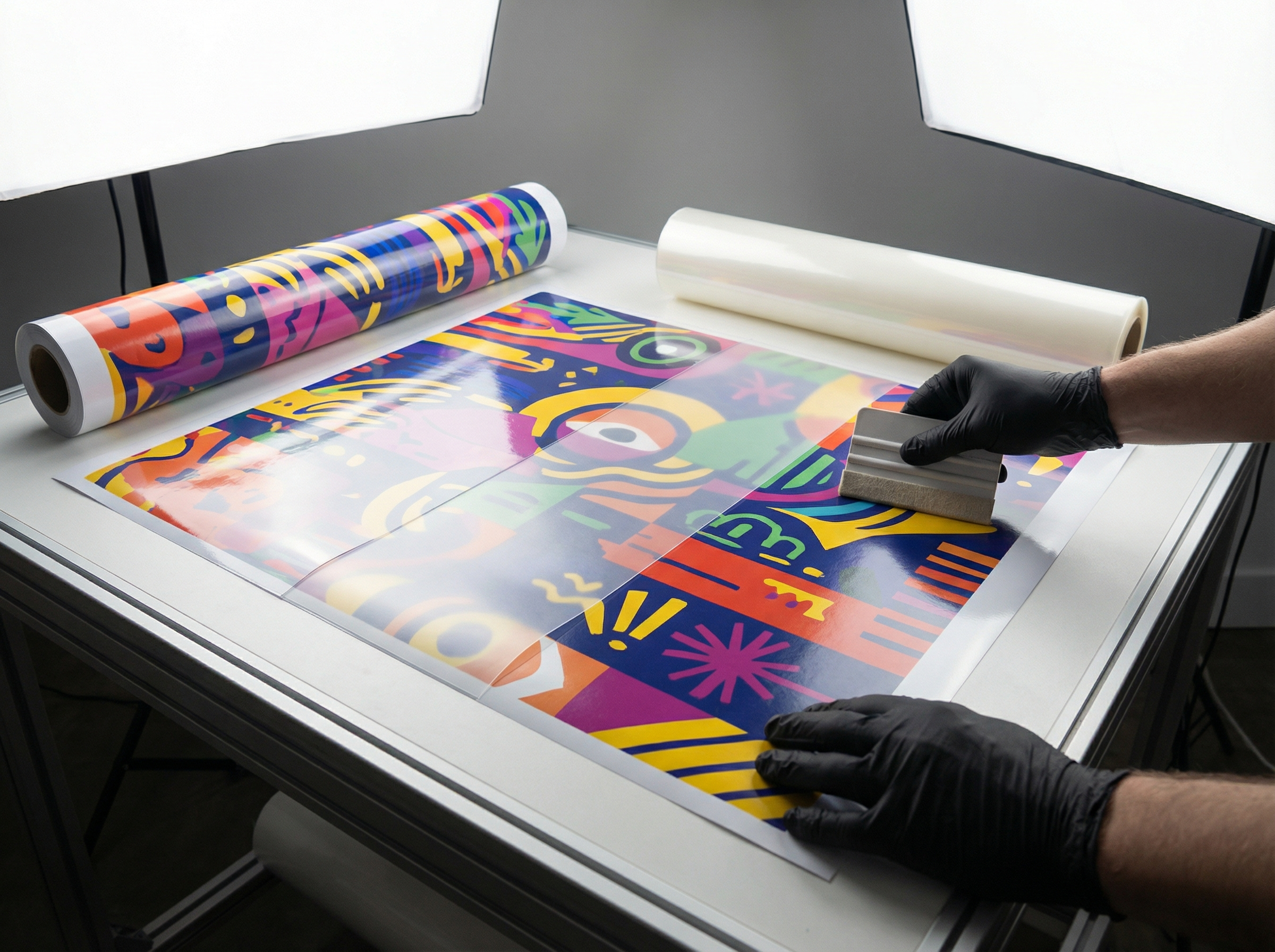 Печать винилографии, процесс с мастером