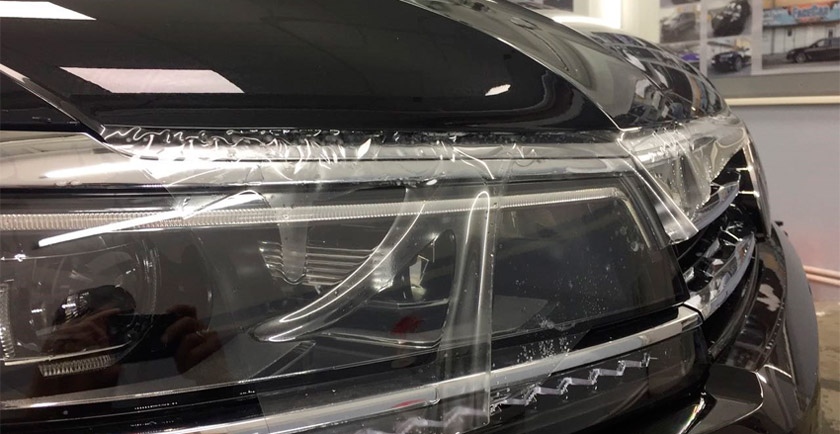 Оклейка кузова антигравийной пленкой Never Scratch