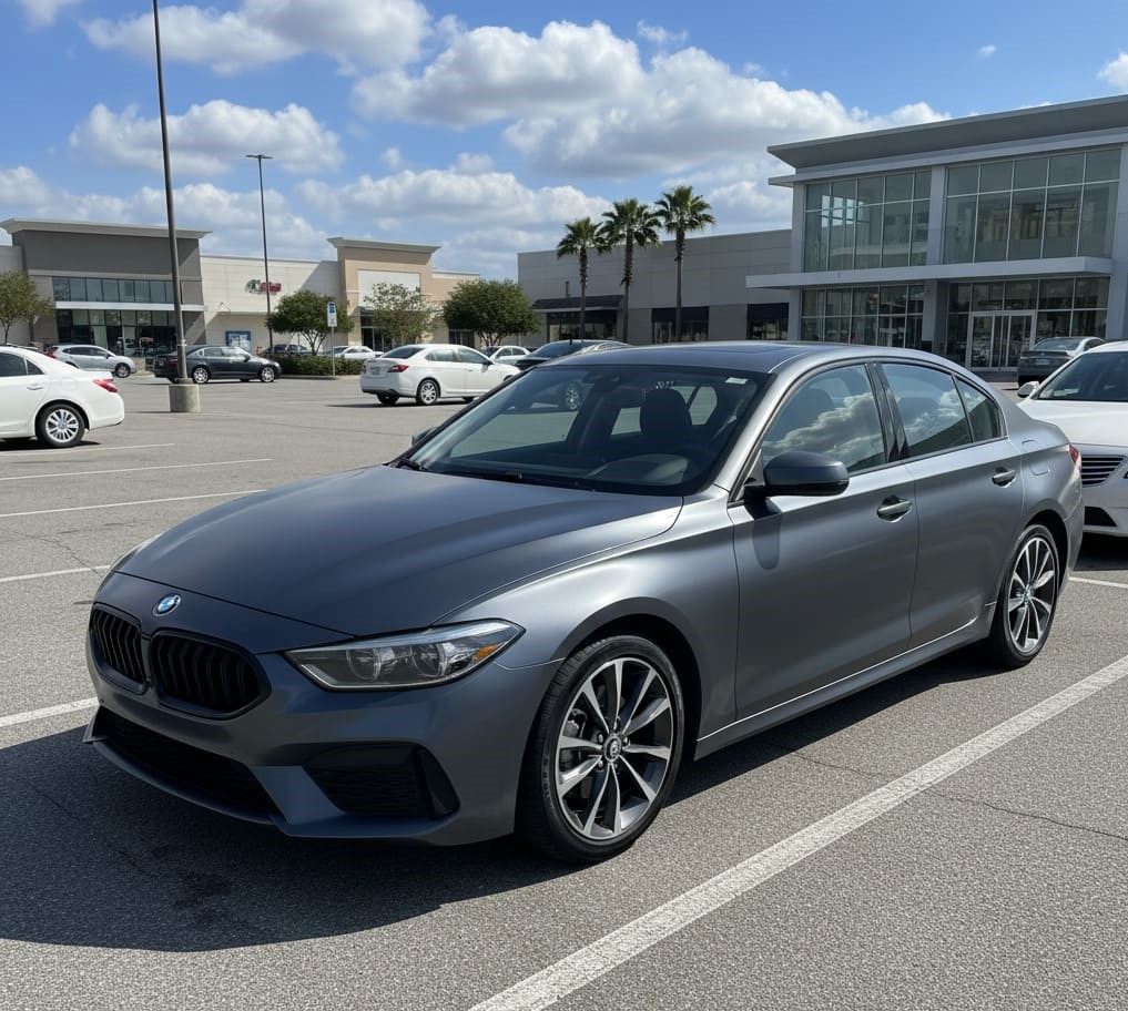 Оклейка автомобиля сатиновой полиуретановой плёнкой — эффект Frozen